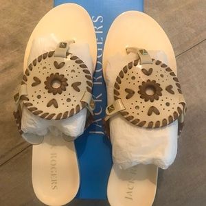 Jack Rogers Brand New Cream and Tan Sandals